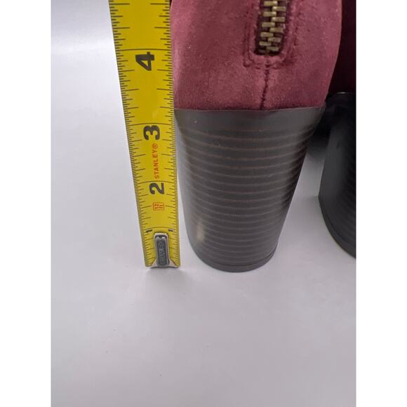 Mia Rhys Womens Burgundy Red Suede Back Zipper Heeled Ankle Booties Size 11 M - Picture 6 of 13